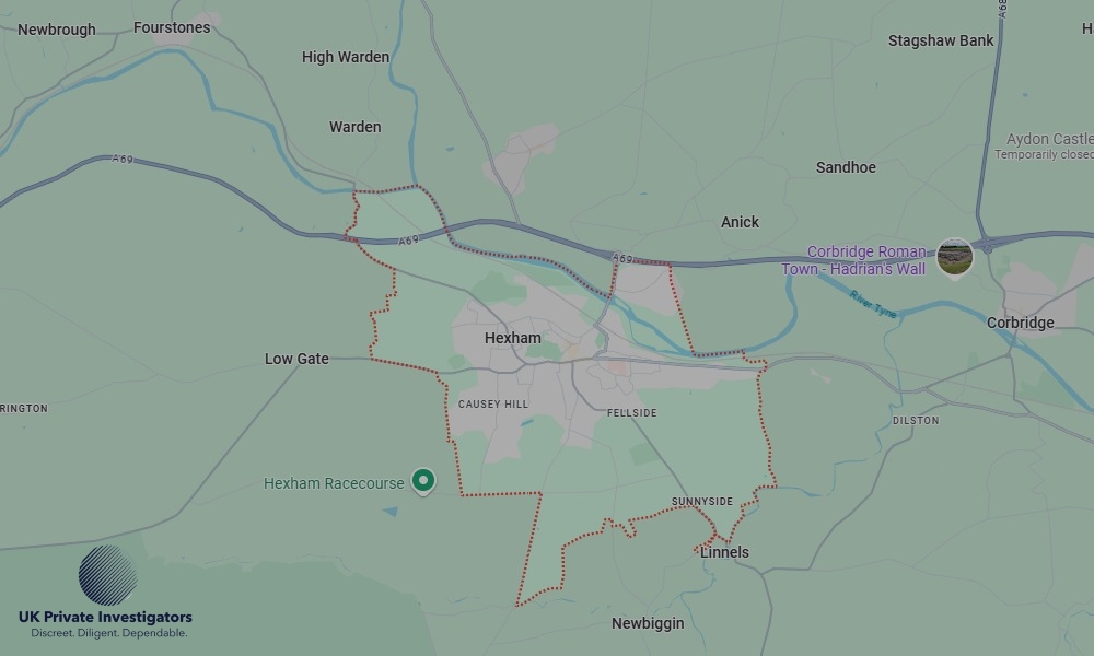 UK Private Investigators - Areas our detectives operate in Hexham