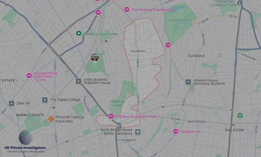 UK Private Investigators - Areas our detectives operate in Highbury