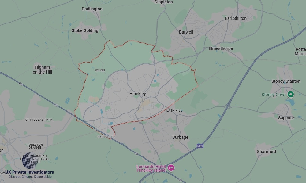 UK Private Investigators - Areas our detectives operate in LoHinckleyndon