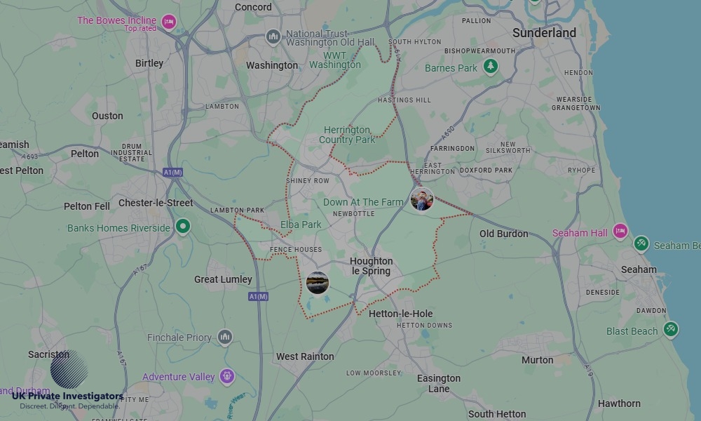 UK Private Investigators - Areas our detectives operate in Houghton-le-Spring