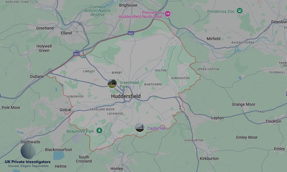 UK Private Investigators - Areas our detectives operate in LoHuddersfieldndon