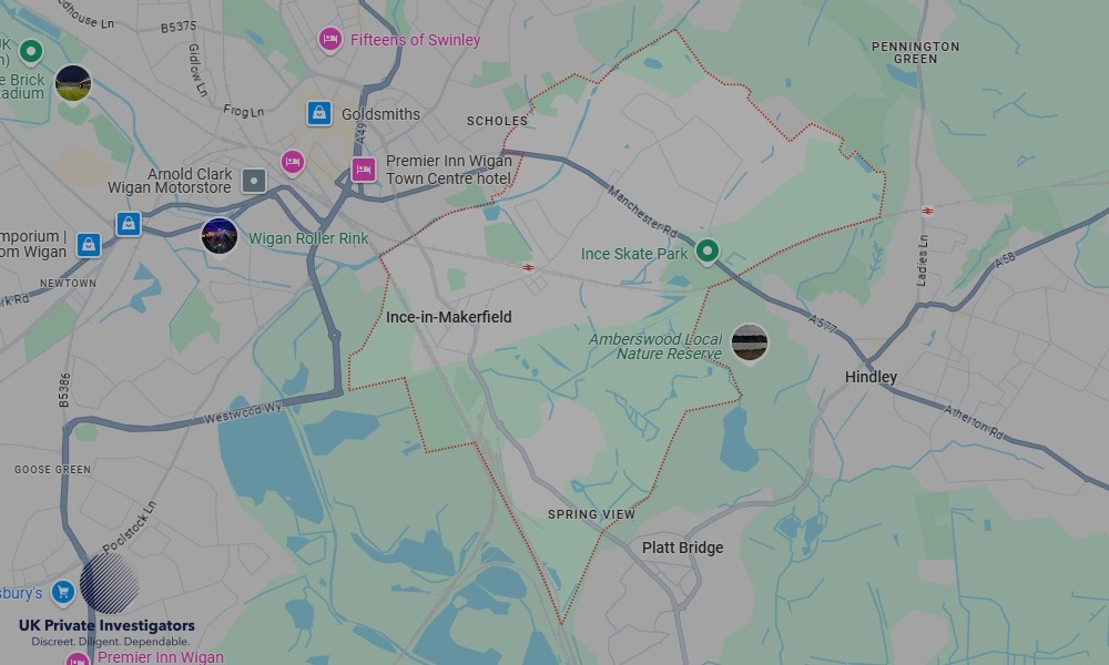UK Private Investigators - Areas our detectives operate in Ince-in-Makerfield