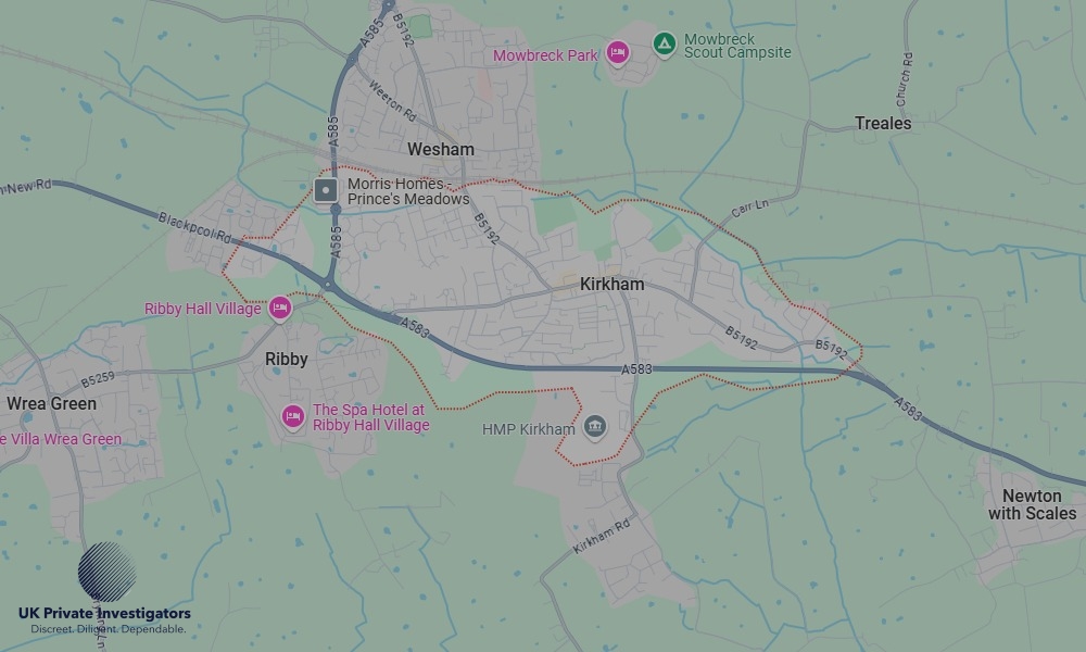 UK Private Investigators - Areas our detectives operate in Kirkham