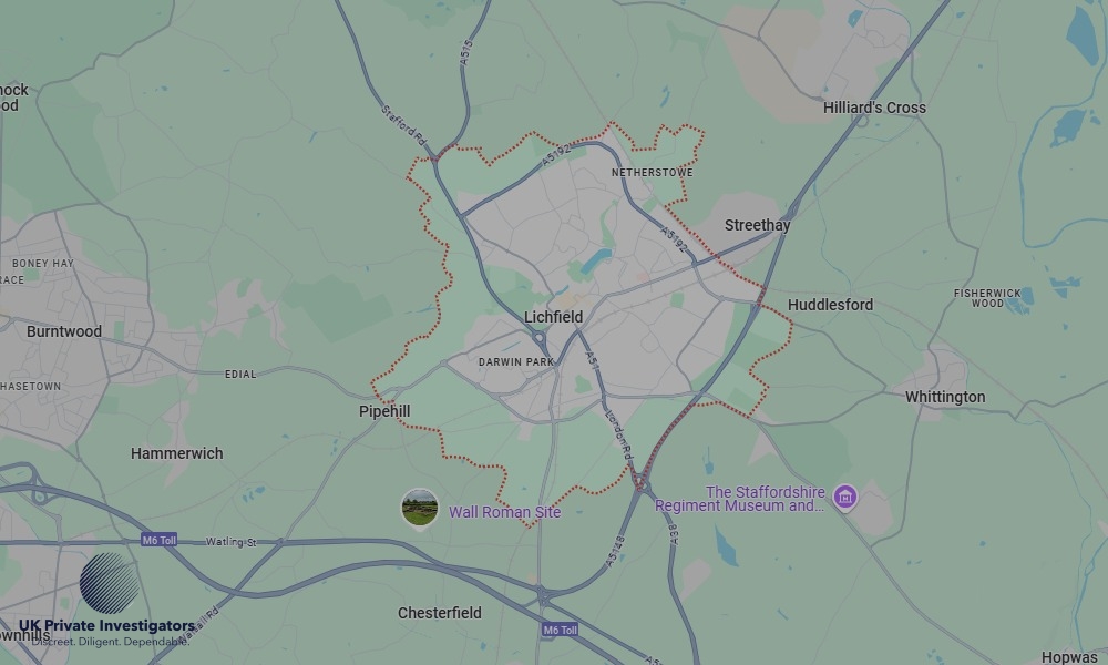 UK Private Investigators - Areas our detectives operate in LoLichfieldndon