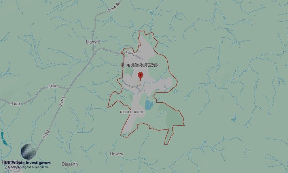 UK Private Investigators - Areas our detectives operate in Llandrindod Wells