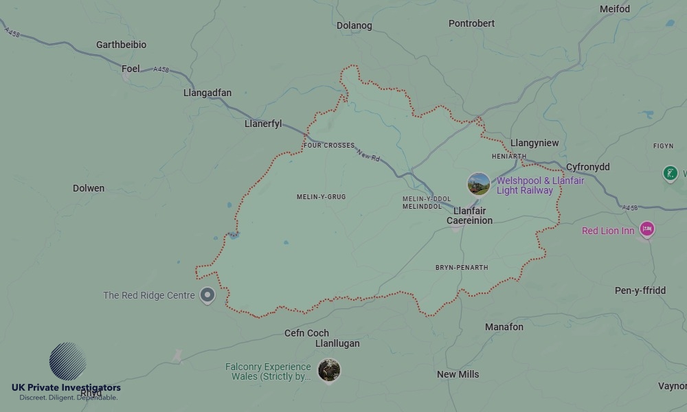 UK Private Investigators - Areas our detectives operate in Llanfair Caereinion