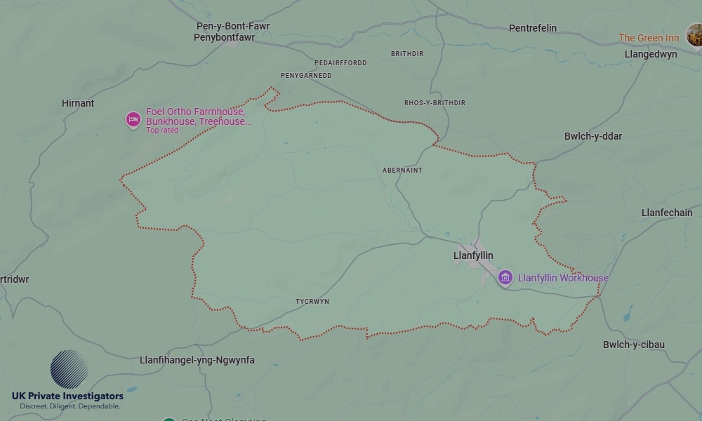 UK Private Investigators - Areas our detectives operate in Llanfyllin