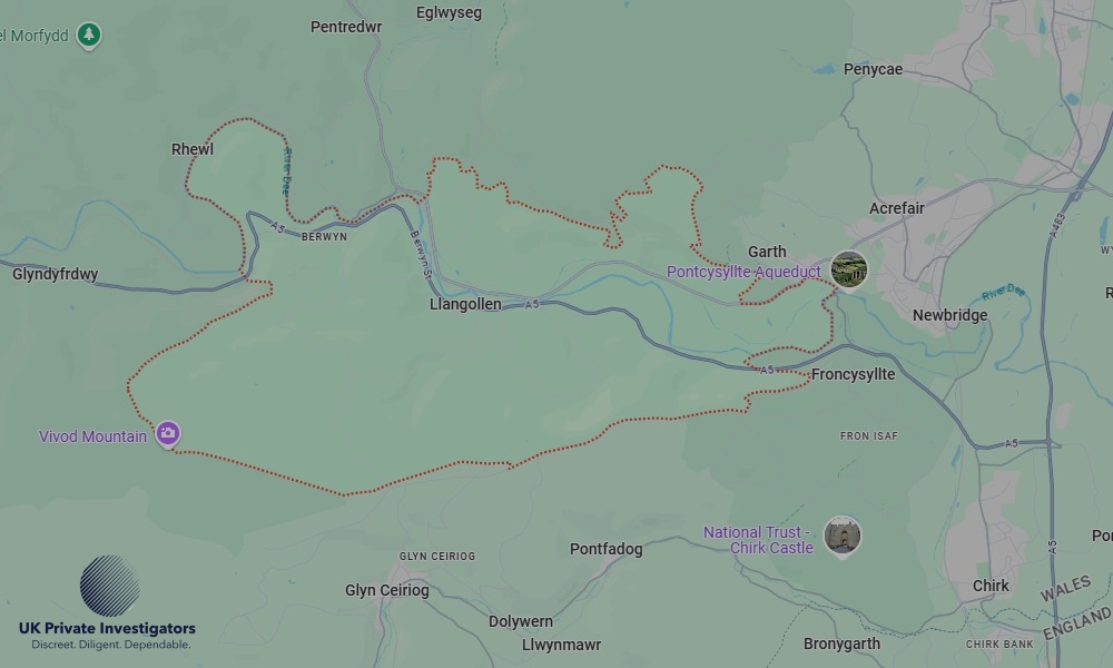 UK Private Investigators - Areas our detectives operate in Llangollen