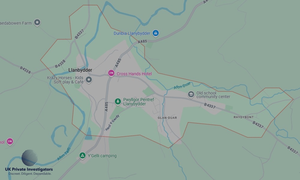 UK Private Investigators - Areas our detectives operate in Llanybydder
