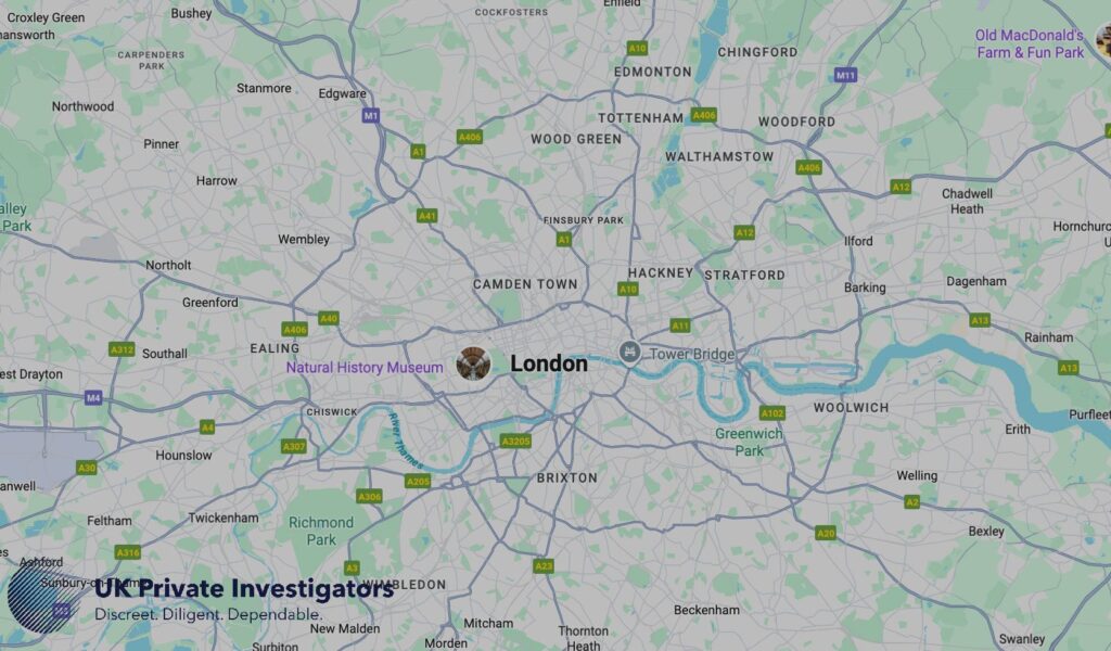 UK Private Investigators - Areas our detectives operate in London