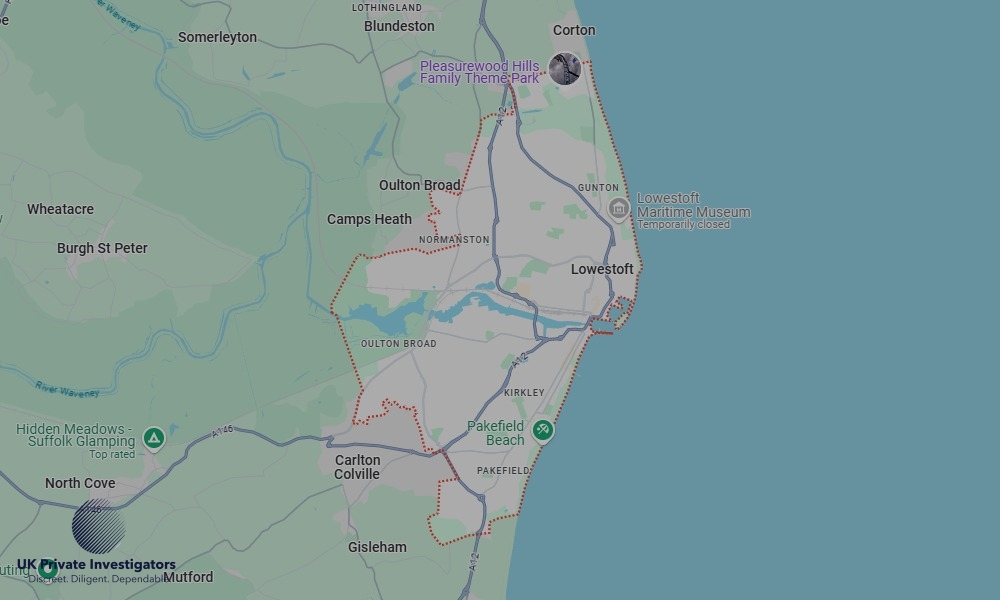 UK Private Investigators - Areas our detectives operate in LoLowestoftndon