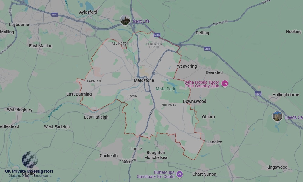 UK Private Investigators - Areas our detectives operate in LoMaidstonendon