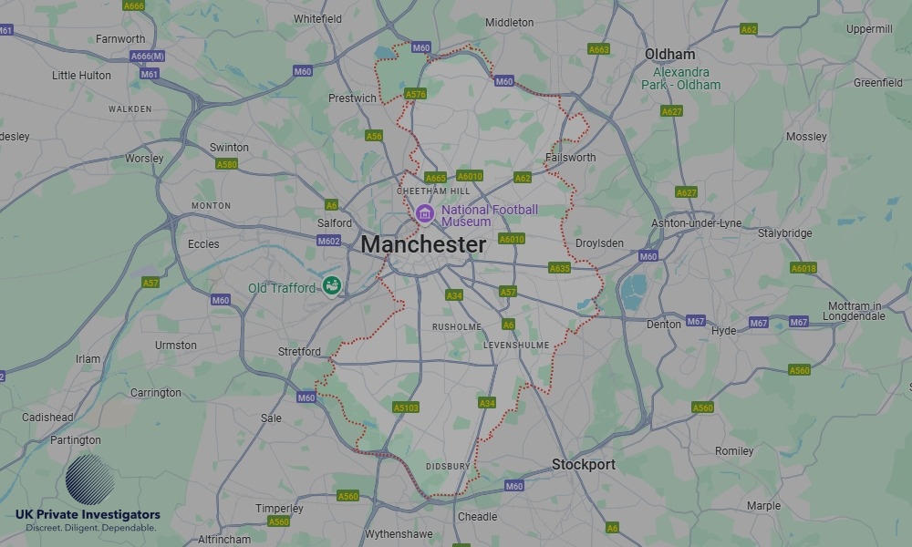 UK Private Investigators - Areas our detectives operate in LoManchesterndon