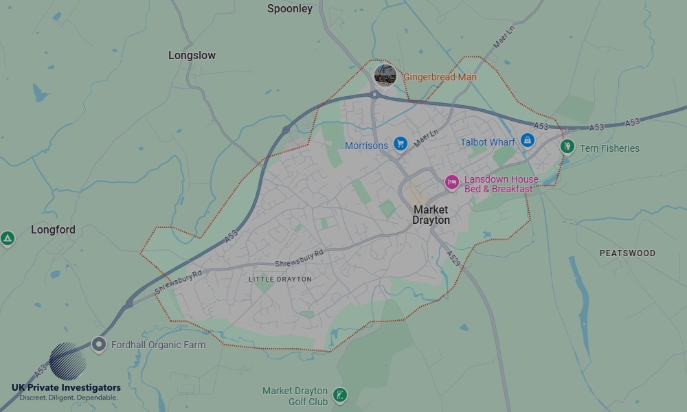 UK Private Investigators - Areas our detectives operate in Market Drayton
