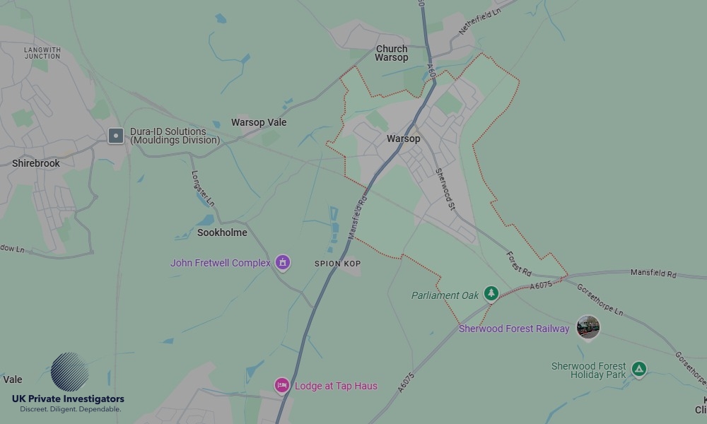 UK Private Investigators - Areas our detectives operate in Market Warsop