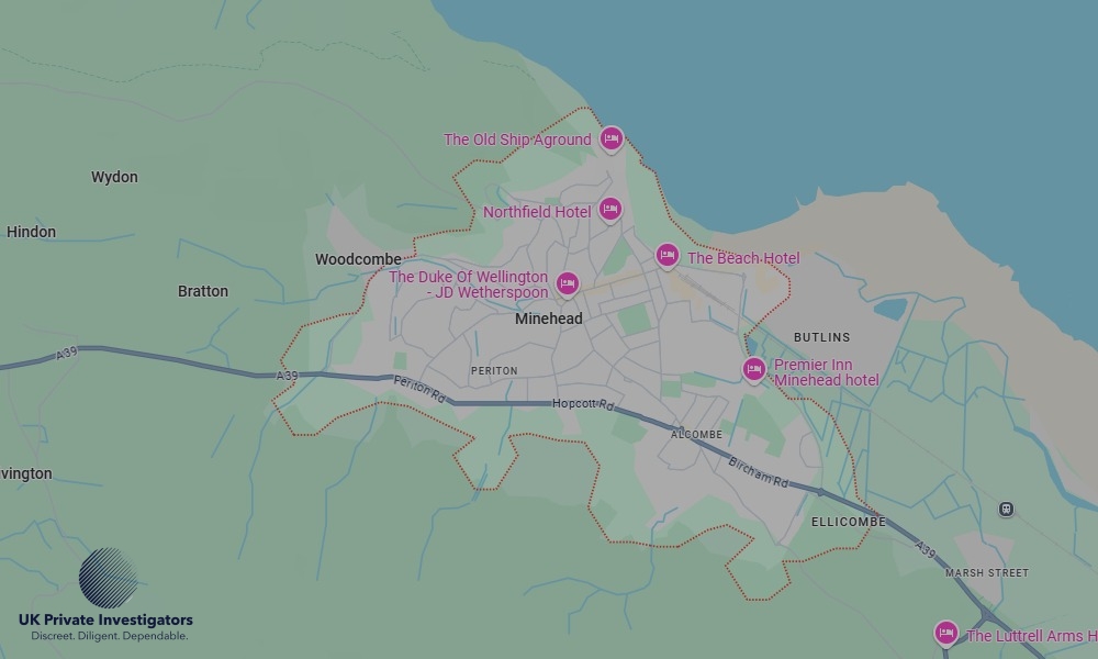 UK Private Investigators - Areas our detectives operate in Minehead