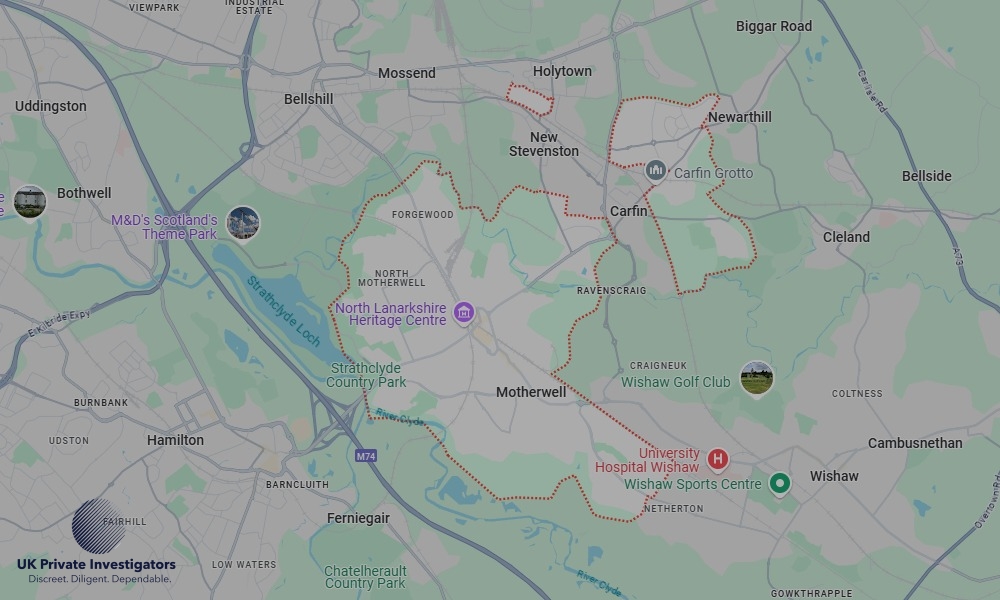 UK Private Investigators - Areas our detectives operate in LoMotherwellndon