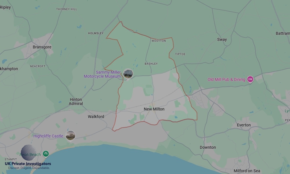 UK Private Investigators - Areas our detectives operate in New Milton