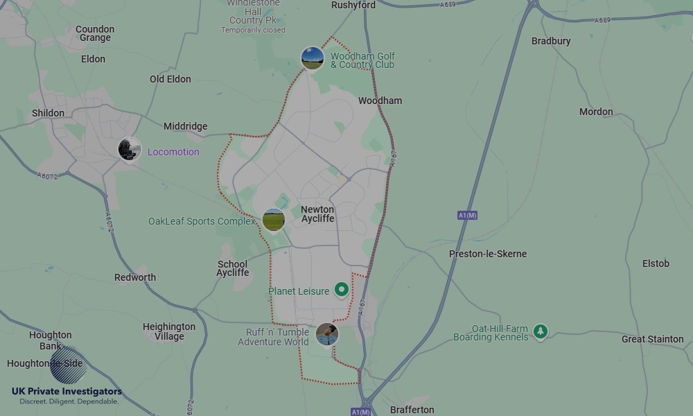 UK Private Investigators - Areas our detectives operate in Newton Aycliffe