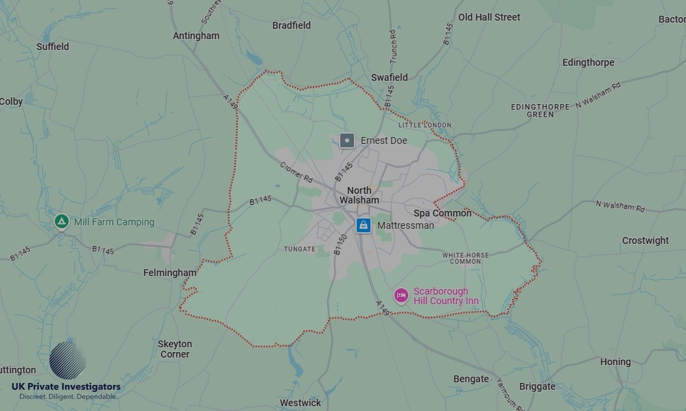 UK Private Investigators - Areas our detectives operate in North Walsham