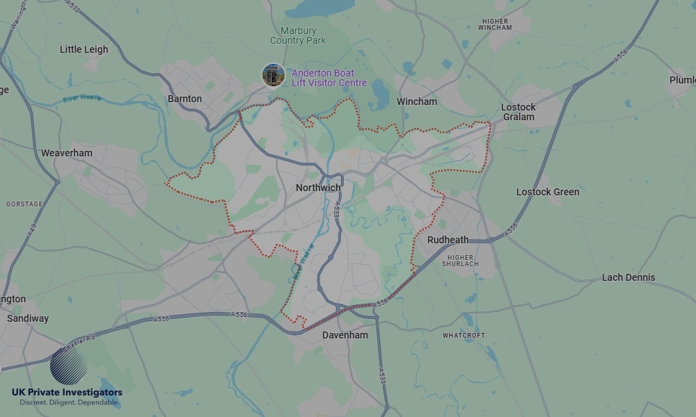 UK Private Investigators - Areas our detectives operate in LoNorthwichndon