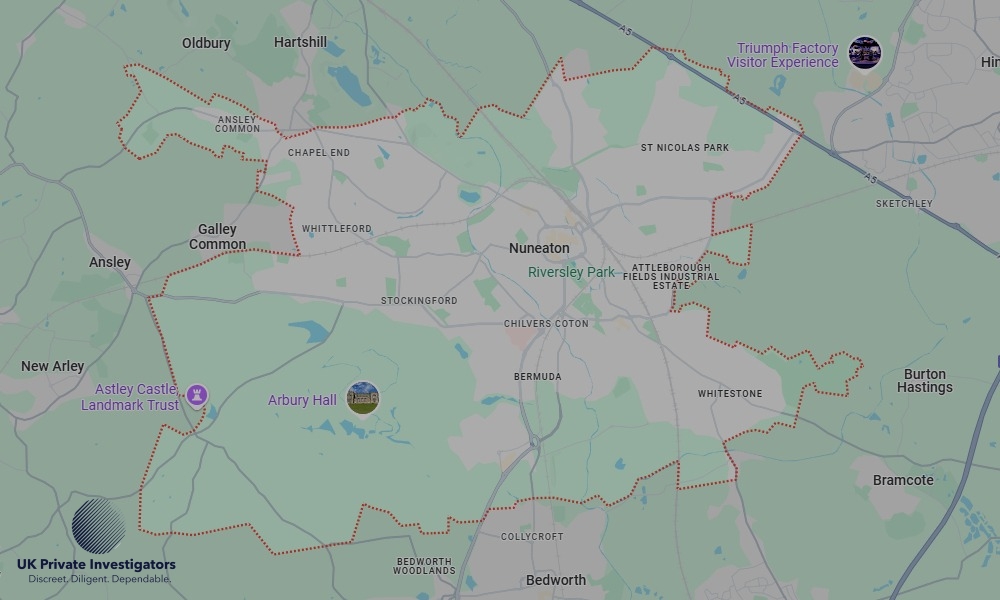 UK Private Investigators - Areas our detectives operate in LoNuneatonndon