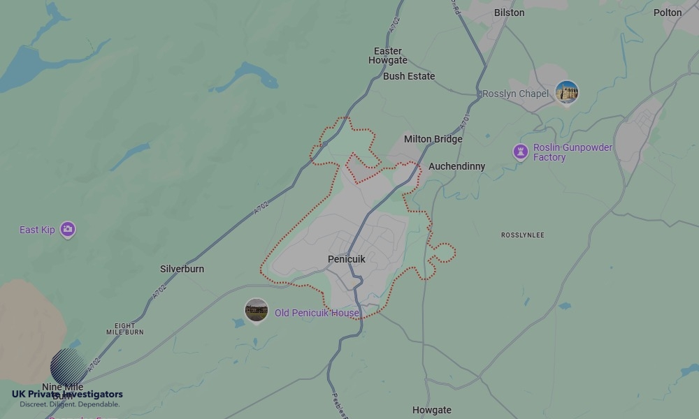 UK Private Investigators - Areas our detectives operate in Penicuik