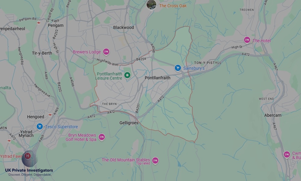 UK Private Investigators - Areas our detectives operate in Pontllanfraith