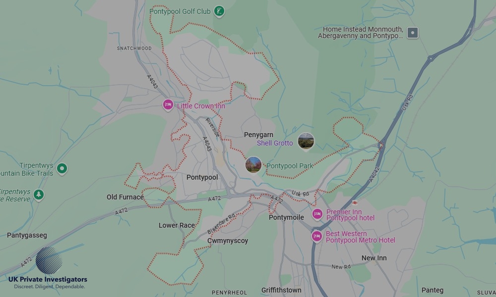 UK Private Investigators - Areas our detectives operate in Pontypool