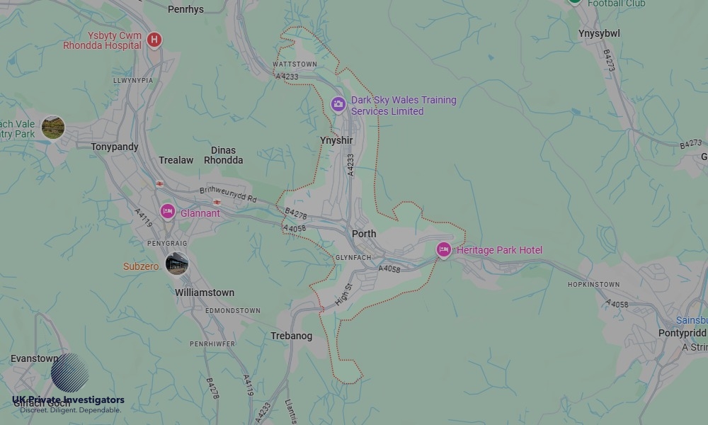 UK Private Investigators - Areas our detectives operate in Porth