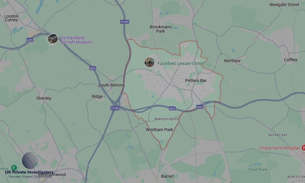 UK Private Investigators - Areas our detectives operate in Potters Bar