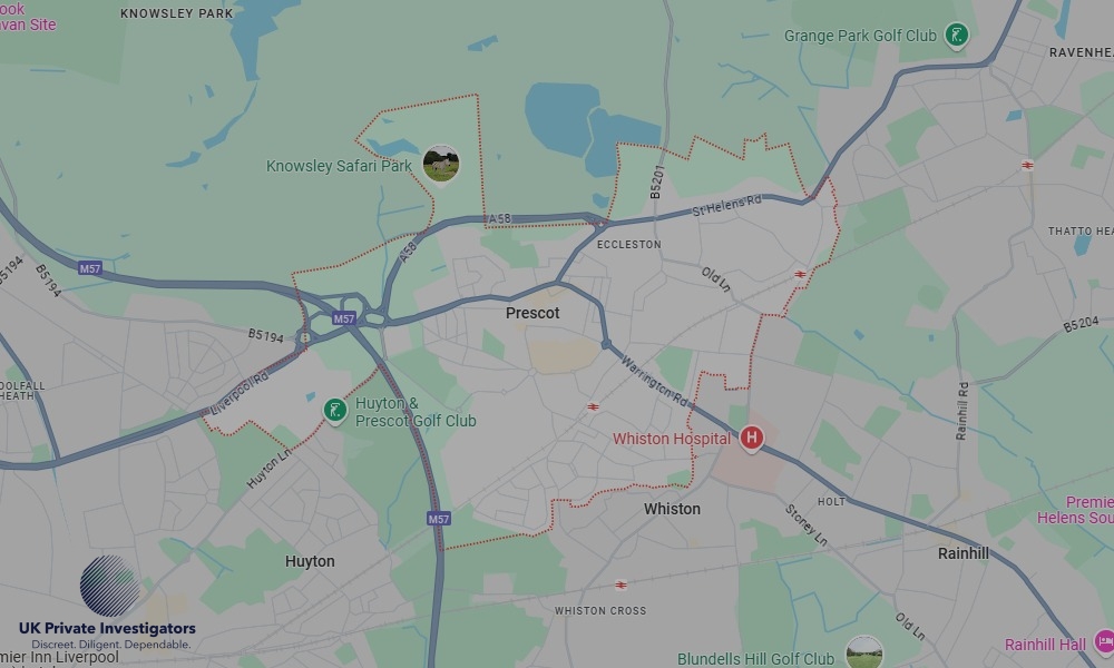 UK Private Investigators - Areas our detectives operate in LoPrescotndon