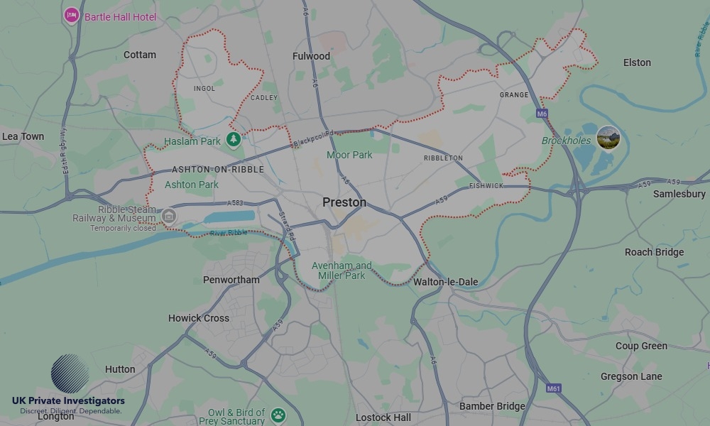 UK Private Investigators - Areas our detectives operate in LoPrestonndon