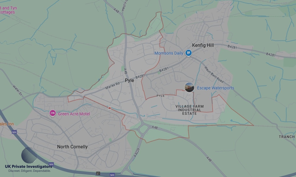 UK Private Investigators - Areas our detectives operate in Pyle