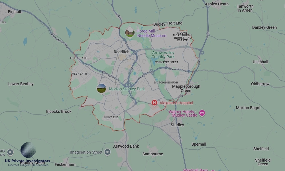 UK Private Investigators - Areas our detectives operate in LoRedditchndon
