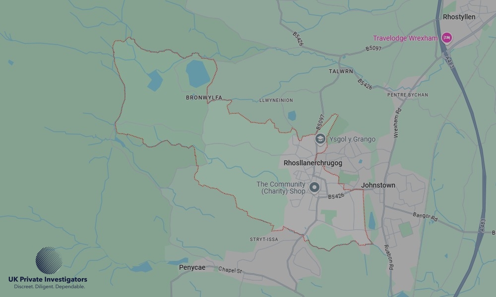 UK Private Investigators - Areas our detectives operate in Rhosllanerchrugog