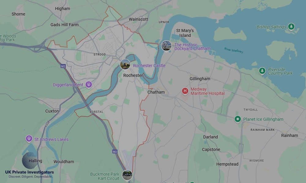 UK Private Investigators - Areas our detectives operate in LoRochesterndon