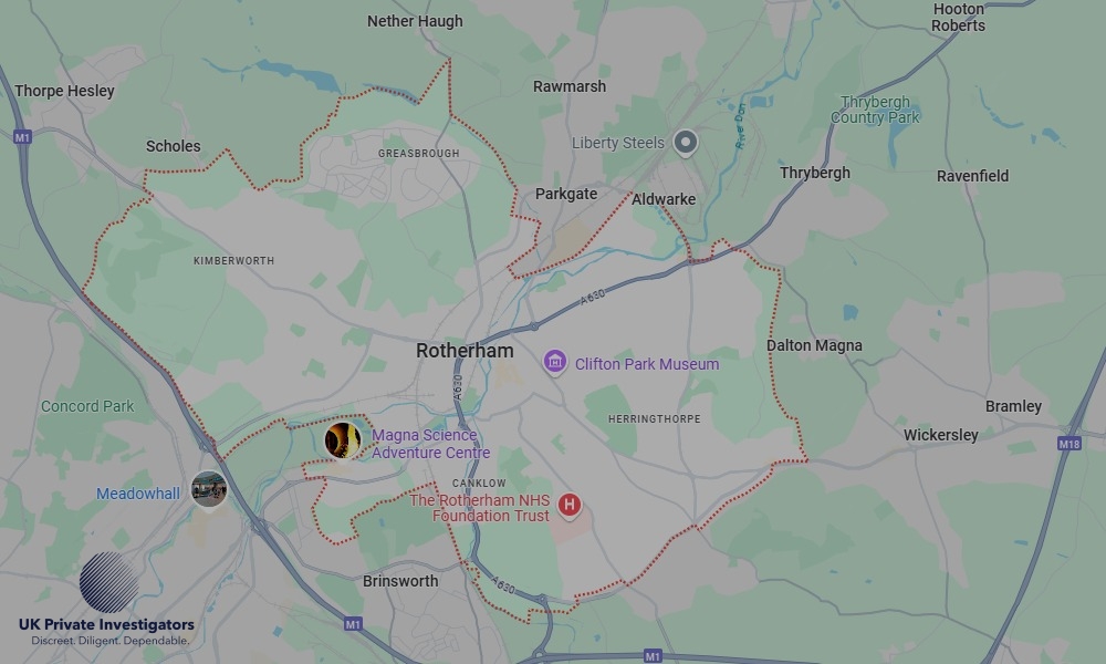 UK Private Investigators - Areas our detectives operate in LoRotherhamndon