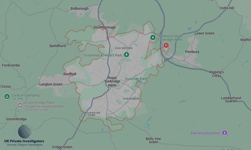 UK Private Investigators - Areas our detectives operate in LoRoyal Tunbridge Wellsndon