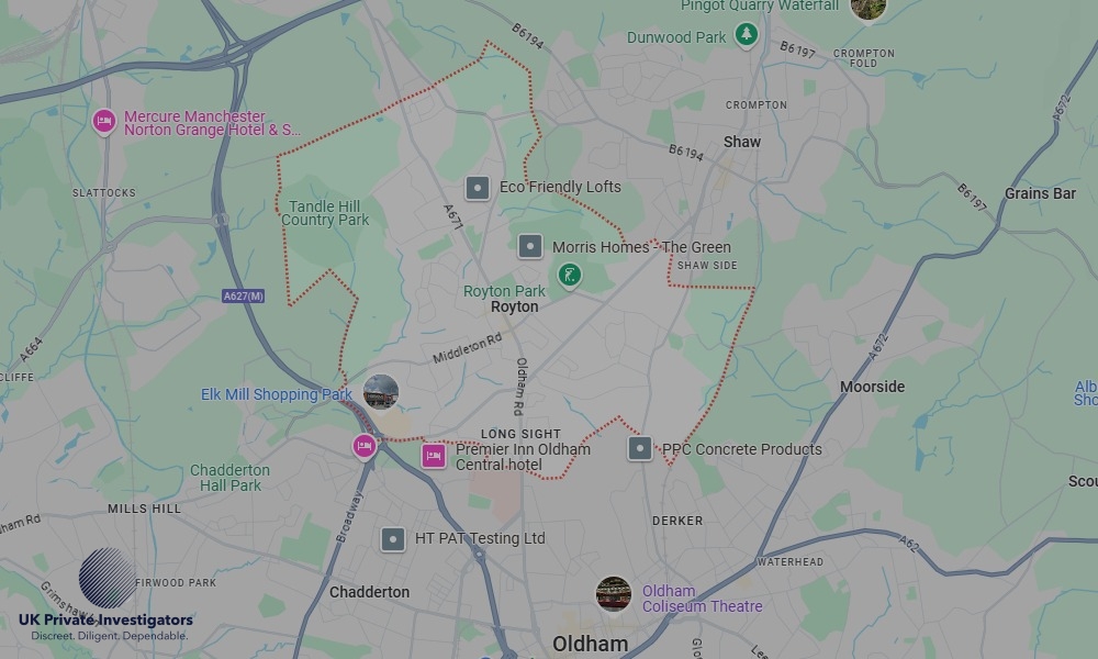UK Private Investigators - Areas our detectives operate in Royton