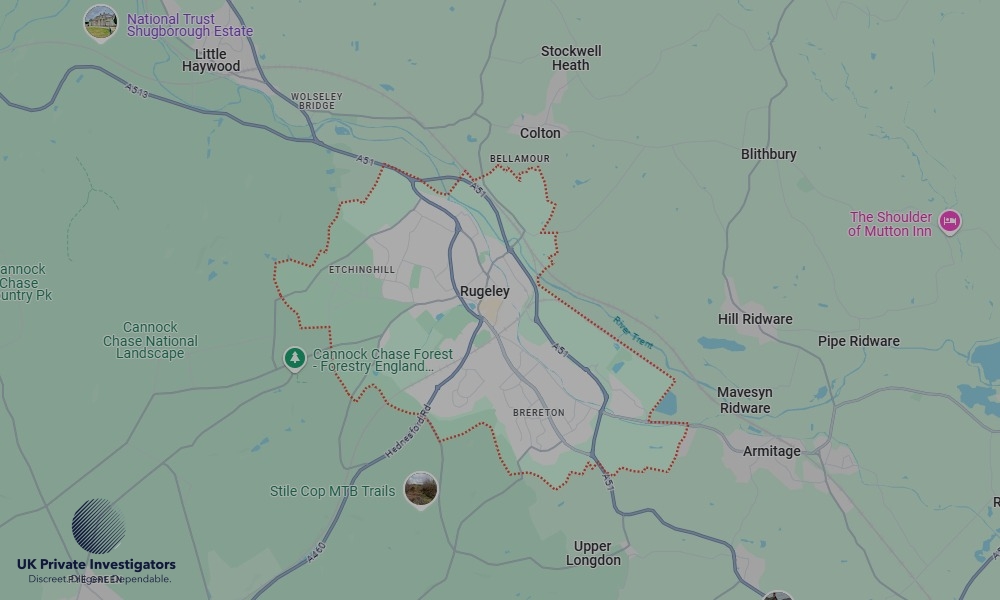 UK Private Investigators - Areas our detectives operate in Rugeley