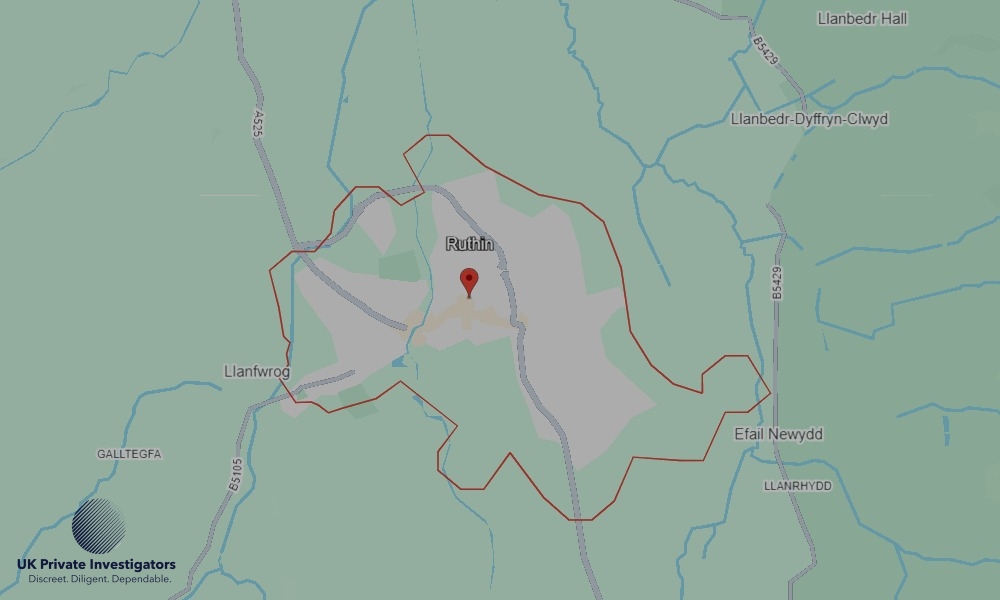 UK Private Investigators - Areas our detectives operate in Ruthin