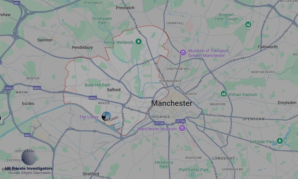 UK Private Investigators - Areas our detectives operate in LoSalfordndon