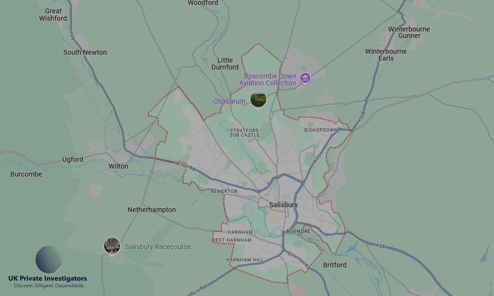 UK Private Investigators - Areas our detectives operate in LoSalisburyndon