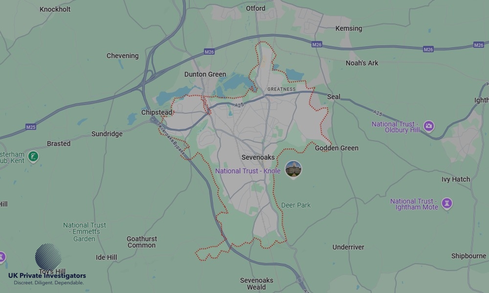 UK Private Investigators - Areas our detectives operate in LoSevenoaksndon