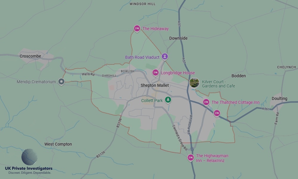UK Private Investigators - Areas our detectives operate in Shepton Mallet