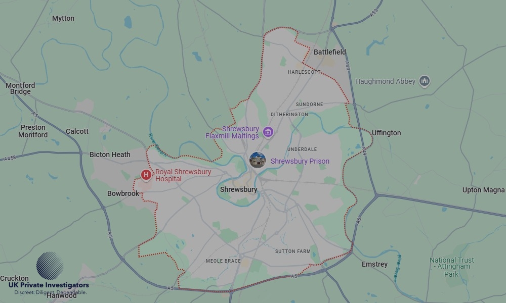 UK Private Investigators - Areas our detectives operate in LoShrewsburyndon