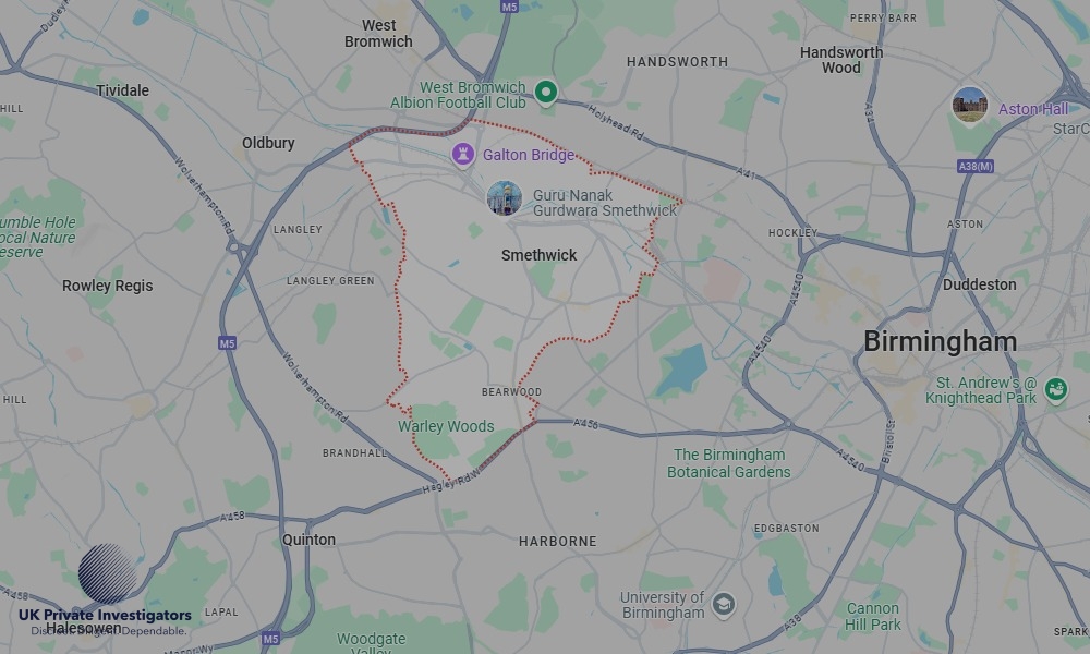 UK Private Investigators - Areas our detectives operate in LoSmethwickndon