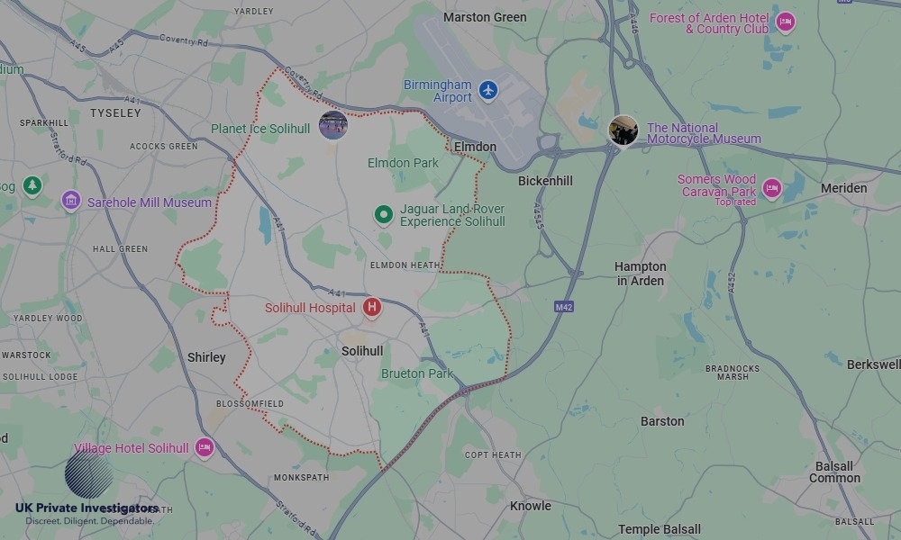UK Private Investigators - Areas our detectives operate in LoSolihullndon
