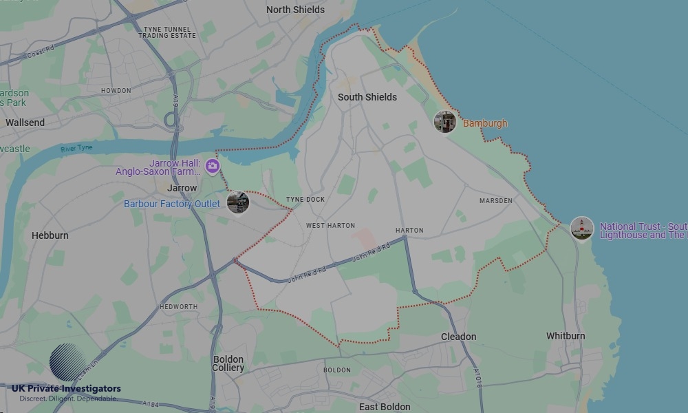 UK Private Investigators - Areas our detectives operate in LoSouth Shieldsndon